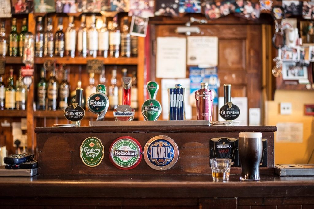 Illustrative photo of an Irish pub bar and taps