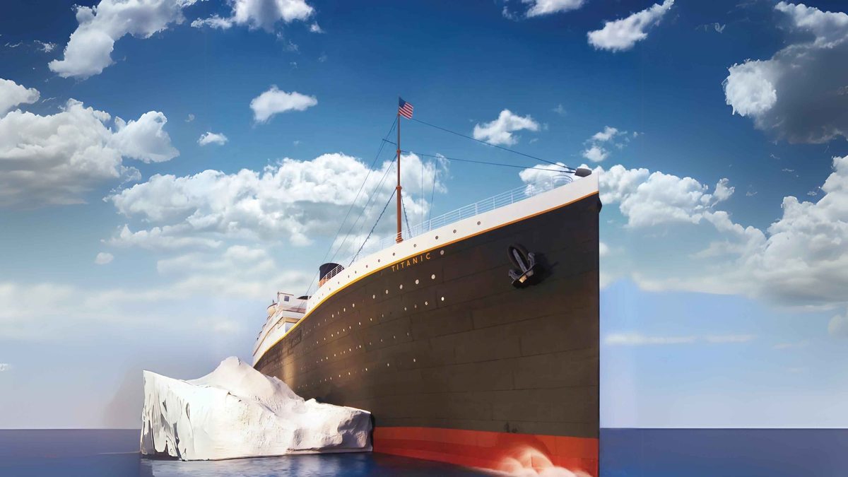 The ship-shaped exterior of the TITANIC Museum Attraction